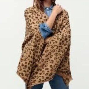 J. Crew reversible Leopard Print Women's shawl